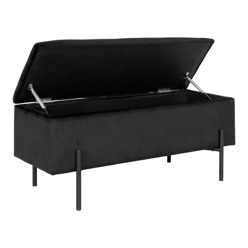 Ławka MEBLIVA Watford VIC Tapicerowana Bouclé, 95 cm - Czarna