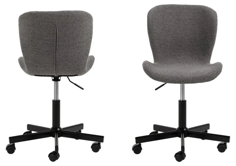 Fotel Biurowy MEBLIVA BATILDA-A1, Bouclé, Ergonomiczny - Antracytowy