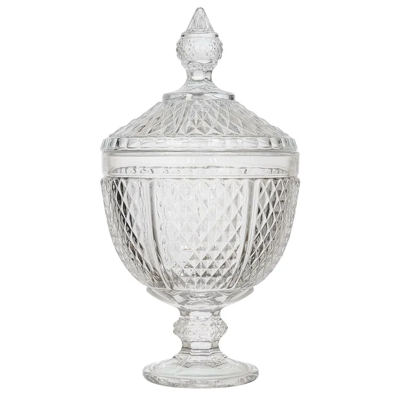 Szklana Bomboniera MEBLIVA Diamond 31cm, Glamour - Transparentna