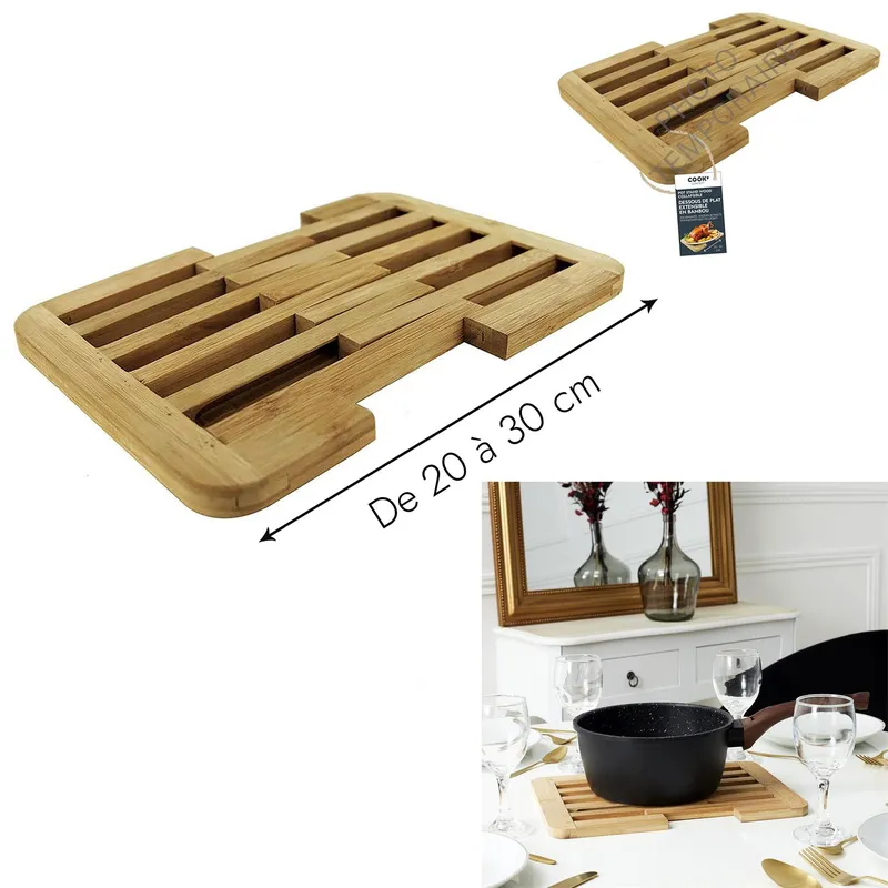 Podkładka Na Stół MEBLIVA Bambusowa Rozkładana 20-30 cm - Naturalna