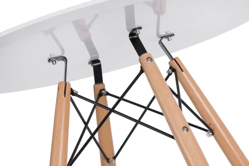 Stół MEBLIVA DTW 80 cm, Okrągły, Skandynawski - Biały