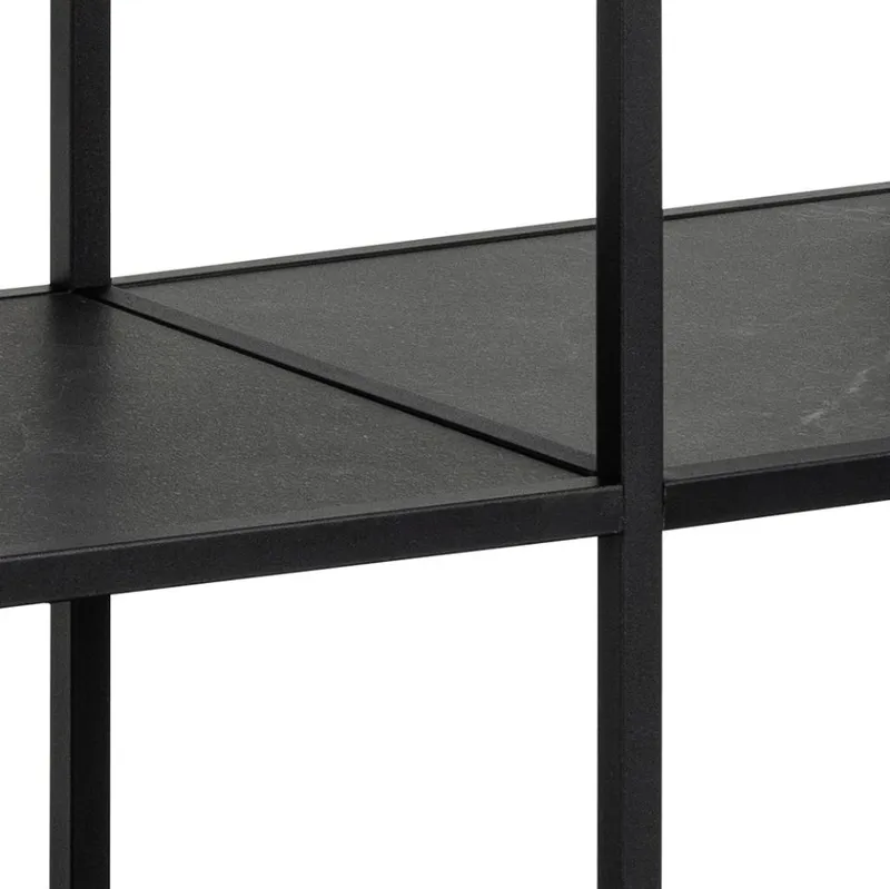 Regał MEBLIVA Strington Niski Metalowy 120 cm - Czarny