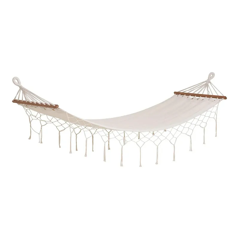 Hamak Ogrodowy GARDIVA Edessa, Bawełna, 80×200 cm - Biały