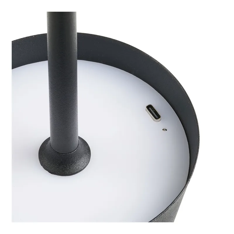 Lampa Stołowa MEBLIVA Bradford Akumulatorowa, Metalowa - Czarna
