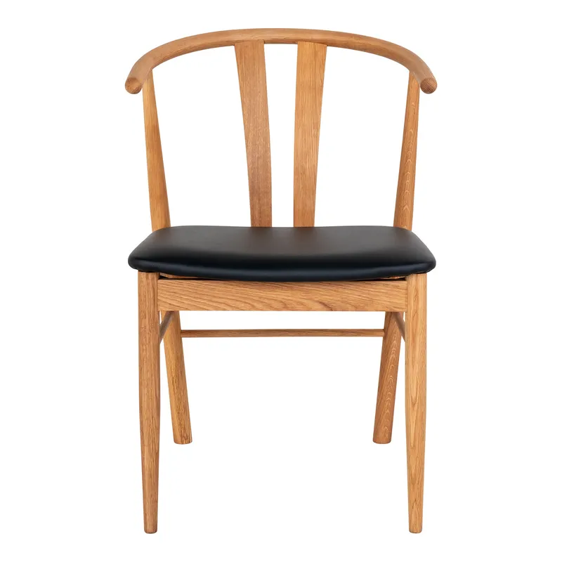 Krzesło MEBLIVA Artenara Drewniane Minimalistyczne - Naturalny Dąb/Czarny