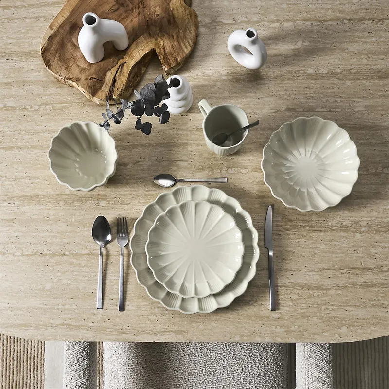 Kubek Calista MEBLIVA Ceramiczny Ryflowany 330ml - Szary