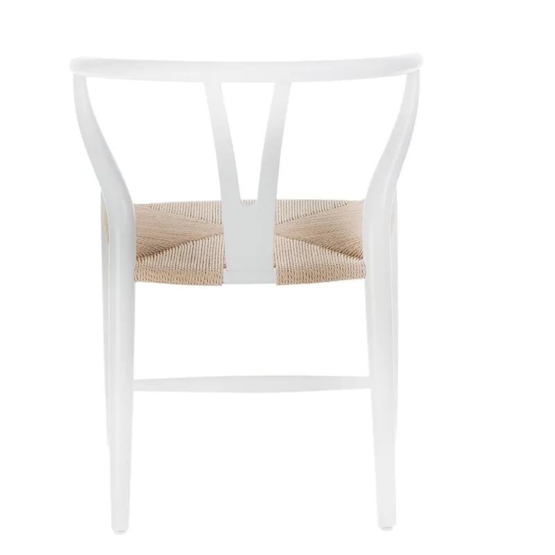 Krzesło MEBLIVA Wicker Naturalne, Drewniane Plecionka - Biały