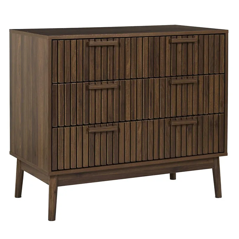 Komoda MEBLIVA Maroon 90 cm, 3 Szuflady Na Nóżkach - Orzech