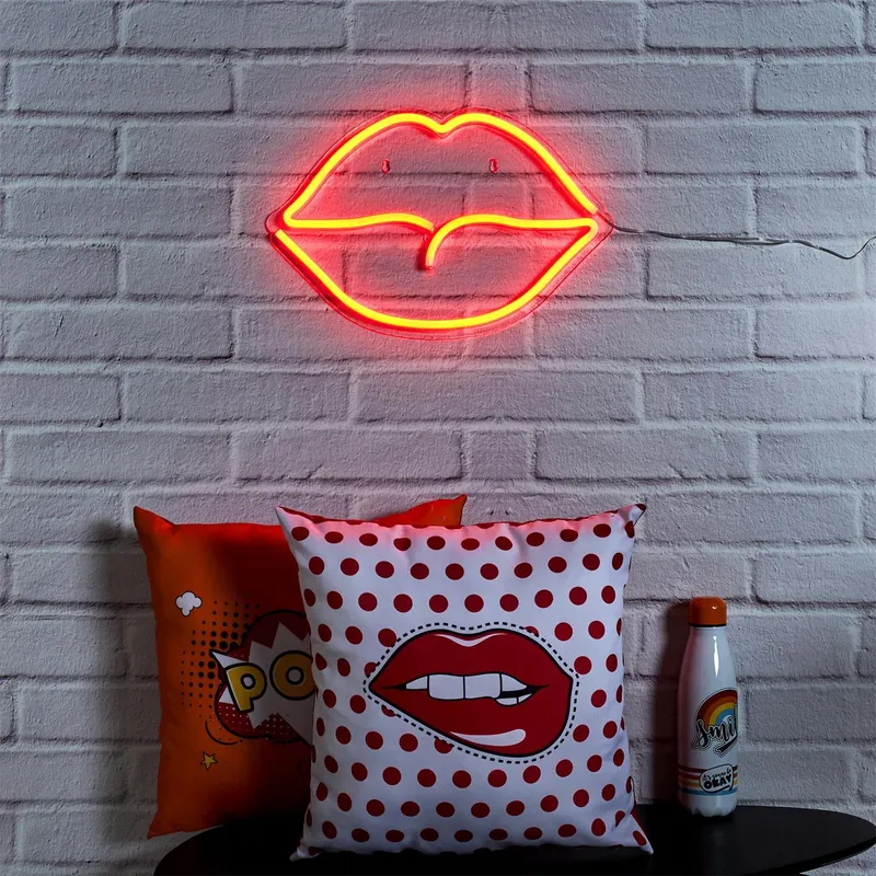 Lampa Dekoracyjna MEBLIVA USTA Neon LED, Nowoczesna - Biały