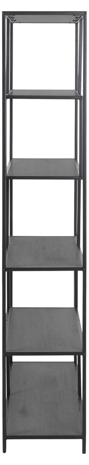 Regał MEBLIVA Seaford XV Metal 5-PÓŁKOWY 114x185 cm - Czarny
