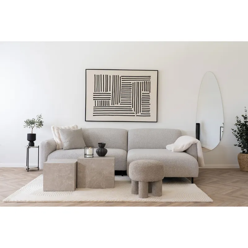 Pufa MEBLIVA Canberra Skandynawska Okrągła - Szara Jasna