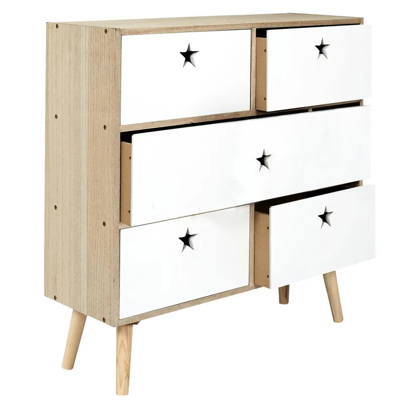 Komoda MEBLIVA Etoile Drewno Skandynawska 69 cm - Biała