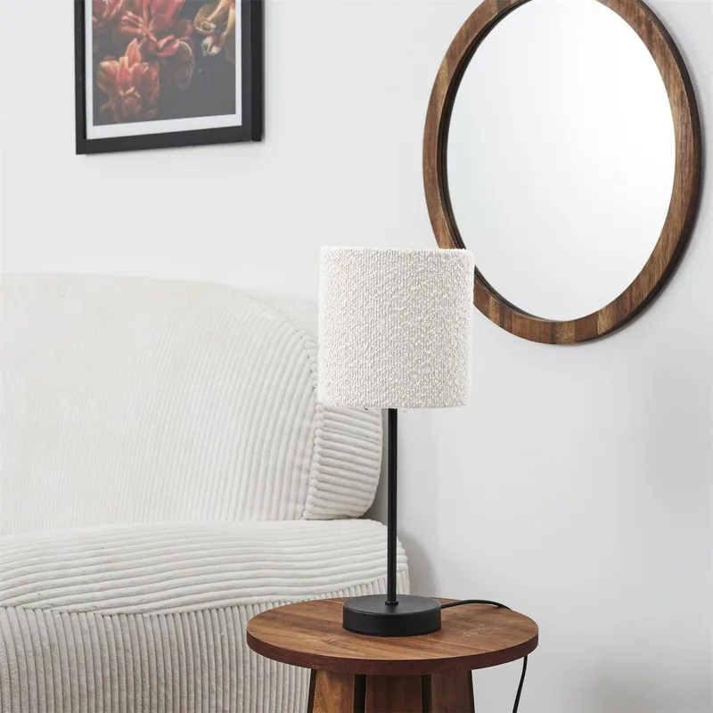Lampa Stołowa MEBLIVA Boucle Skandynawska - Biała