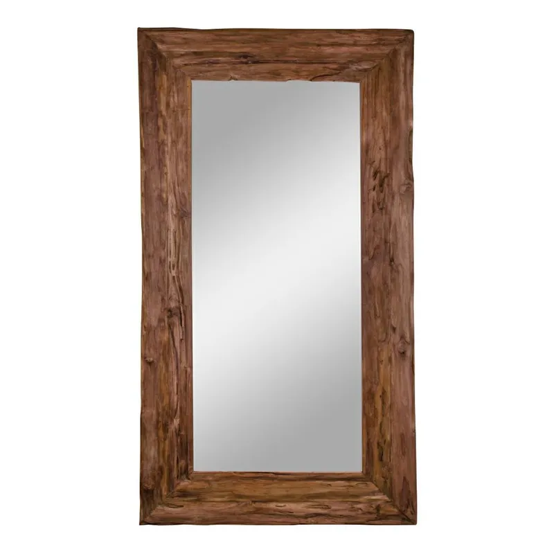 Lustro Granada MEBLIVA Antique Teakowe Prostokątne 180 cm - Brązowe