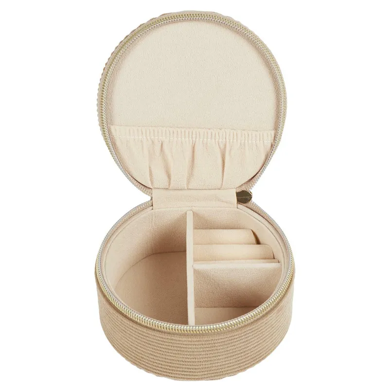 Szkatułka Sztruksowa MEBLIVA Velo Do Biżuterii, 12,5×12,5 cm - Brązowa