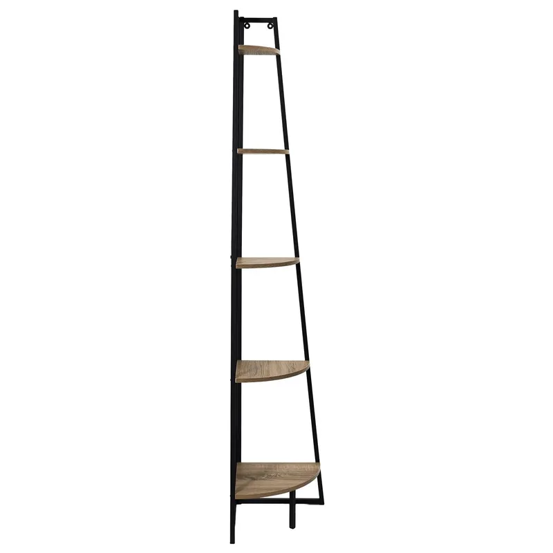 Regał Narożny MEBLIVA Corner II Metal 5 Półek - Czarny