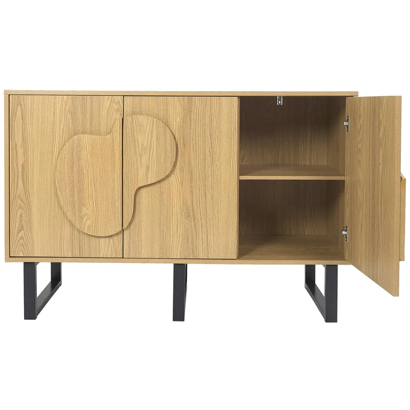 Komoda MEBLIVA Calypso 120 cm MDF Boho - Dąb/Czarna