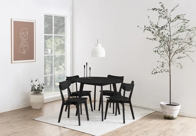 Stół Okrągły MEBLIVA Roxby Drewniany, 105 cm, Nowoczesny - Czarny