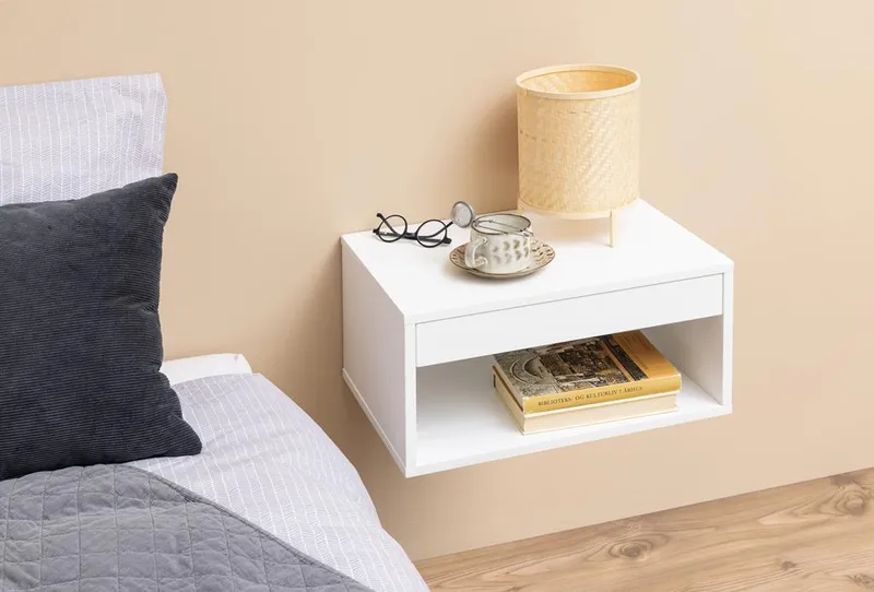 Szafka Nocna MEBLIVA Cholet Wisząca 50 cm - Biała