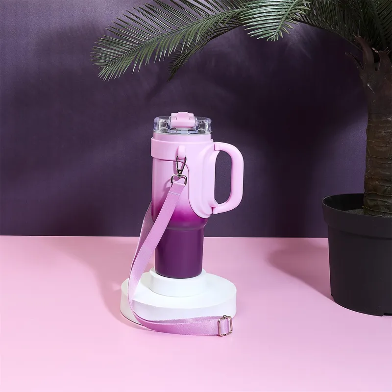 Kubek Termiczny MEBLIVA Malibu 900ml, Polipropylen - Różowo-Fioletowy