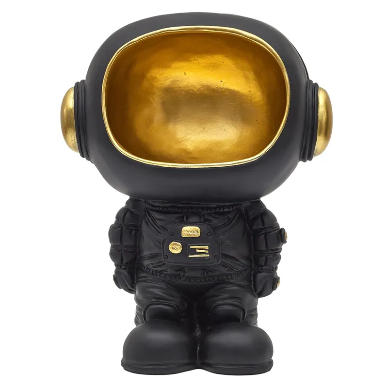 Figurka Astronauta MEBLIVA Z Schowkiem, Poliresin, Nowoczesny - Czarny