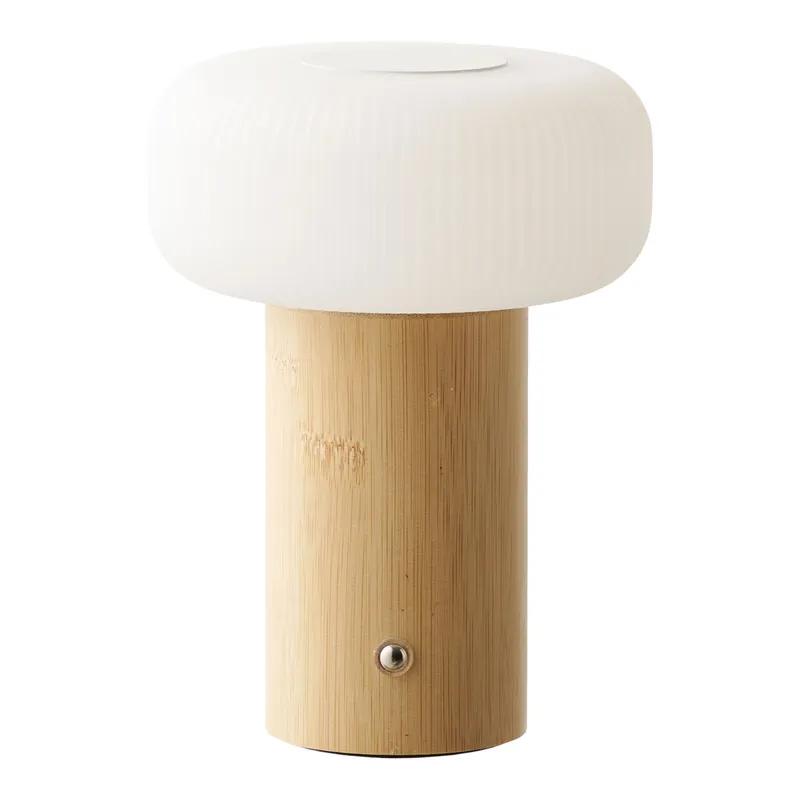 Lampa Stołowa MEBLIVA Stafford Akumulatorowa, Bambus - Naturalny/Biały