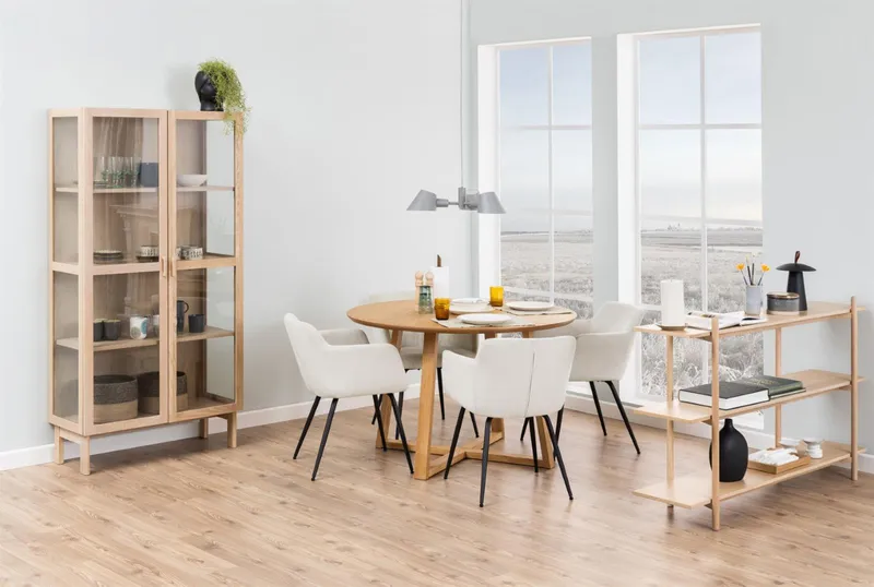 Stół MEBLIVA Malika 120cm Dąb Okrągły - Naturalny Ciemny