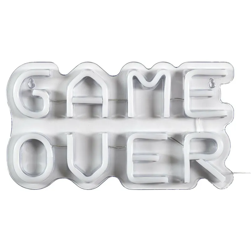 Lampka Dekoracyjna LED MEBLIVA Game Over Neon Na Ścianę - Multikolor