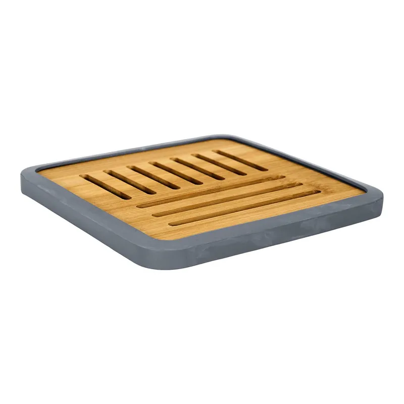 Podkładka MEBLIVA Bambusowa Kwadratowa 17cm - Szara