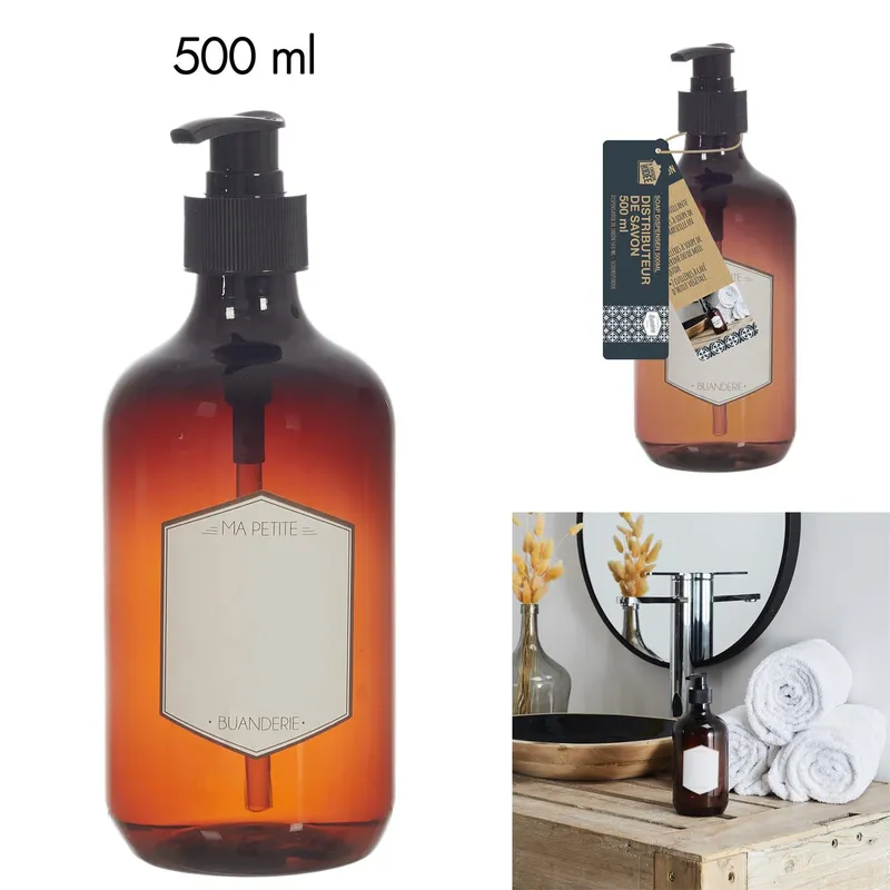 Dozownik Do Mydła MEBLIVA 500ml, Tworzywo Sztuczne - Bursztynowy
