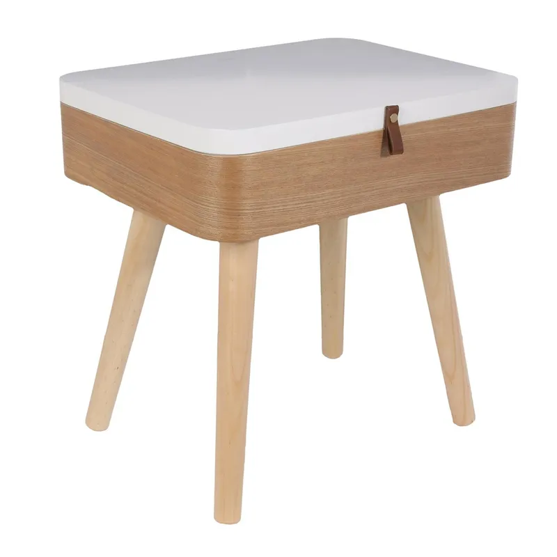 Szafka Nocna MEBLIVA Elin, Drewno Sosnowe, 40 cm - Biała