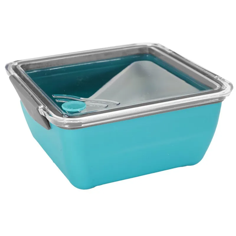 Lunch Box MEBLIVA Divided Z Widelcem, 2,6l - Niebieski Jasny