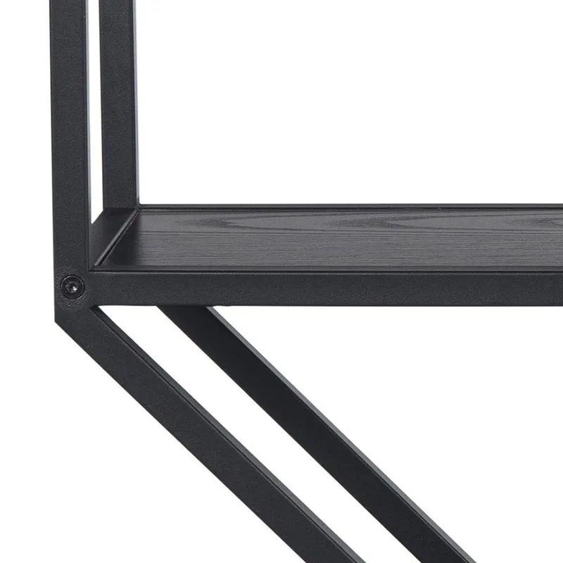 Półka MEBLIVA Seaford Octagon Industrialna 77x77 cm - Czarna