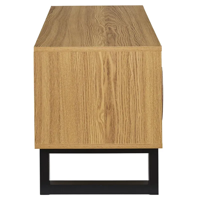 Szafka RTV MEBLIVA Calypso 110 cm, Płyta MDF, Styl Boho - Naturalny