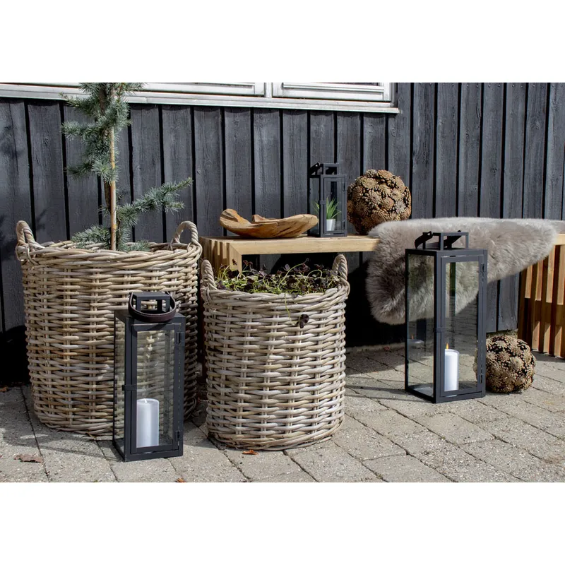 Zestaw 2 Koszy Indo MEBLIVA Rattan Okrągły - Naturalny