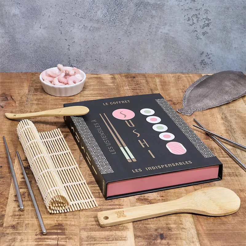 Zestaw Do Sushi MEBLIVA Le Coffret, Stal Nierdzewna I Bambus - Czarny