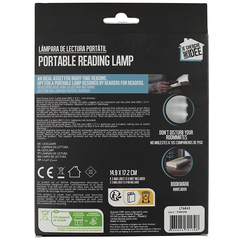 Zakładka Lampka LED Do Czytania MEBLIVA - Kompaktowa, Płaska