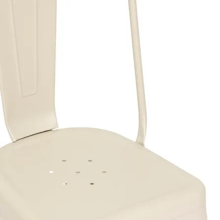 Krzesło MEBLIVA Paris Edge Metalowe Minimalistyczne - Kremowe