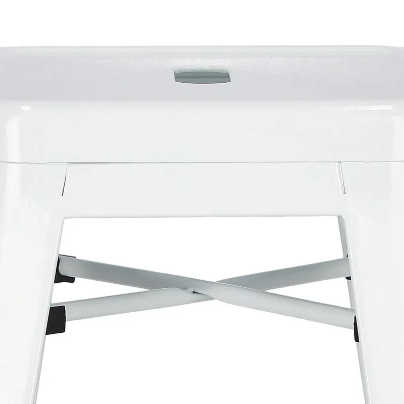 Hoker Barowy MEBLIVA Paris 66cm Metalowy Nowoczesny - Biały