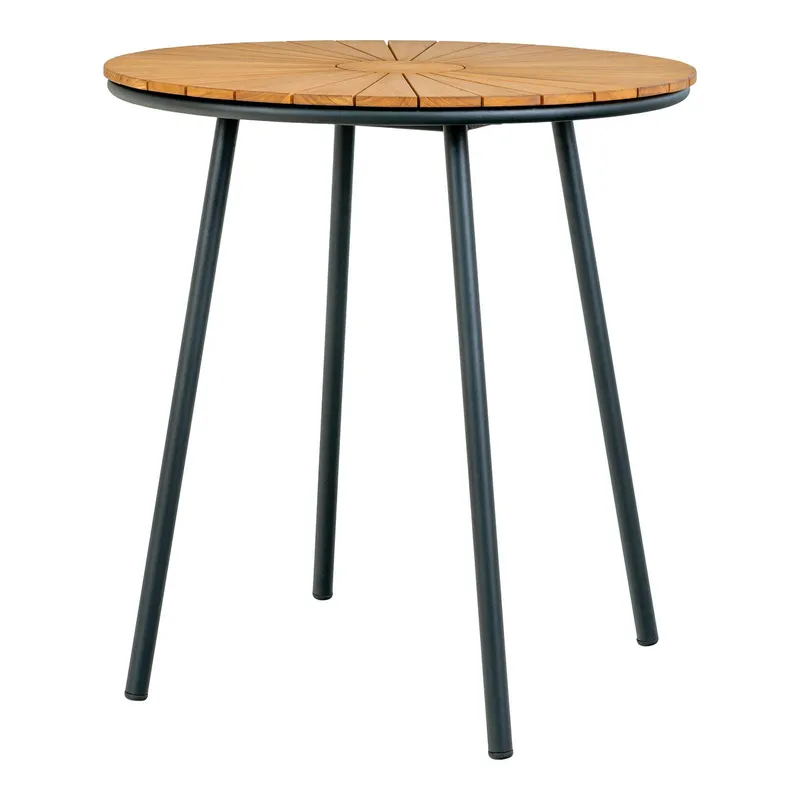 Stolik Kawowy MEBLIVA Cleveland Tekowy Okrągły 70 cm - Naturalny