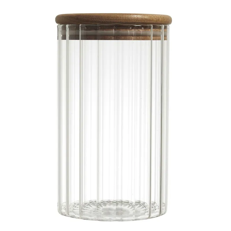 Słoik Prążkowany MEBLIVA Do Przechowywania 700ml - Transparentny
