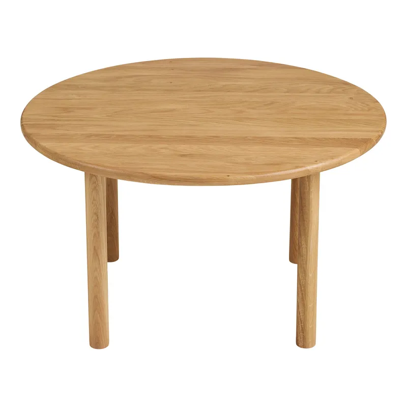Stolik Kawowy MEBLIVA Jena, Drewno Dębowe, Okrągły 70 cm - Naturalny
