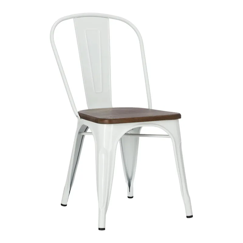 Krzesło MEBLIVA Paris Wood Drewno Sosnowe Metal - Biały