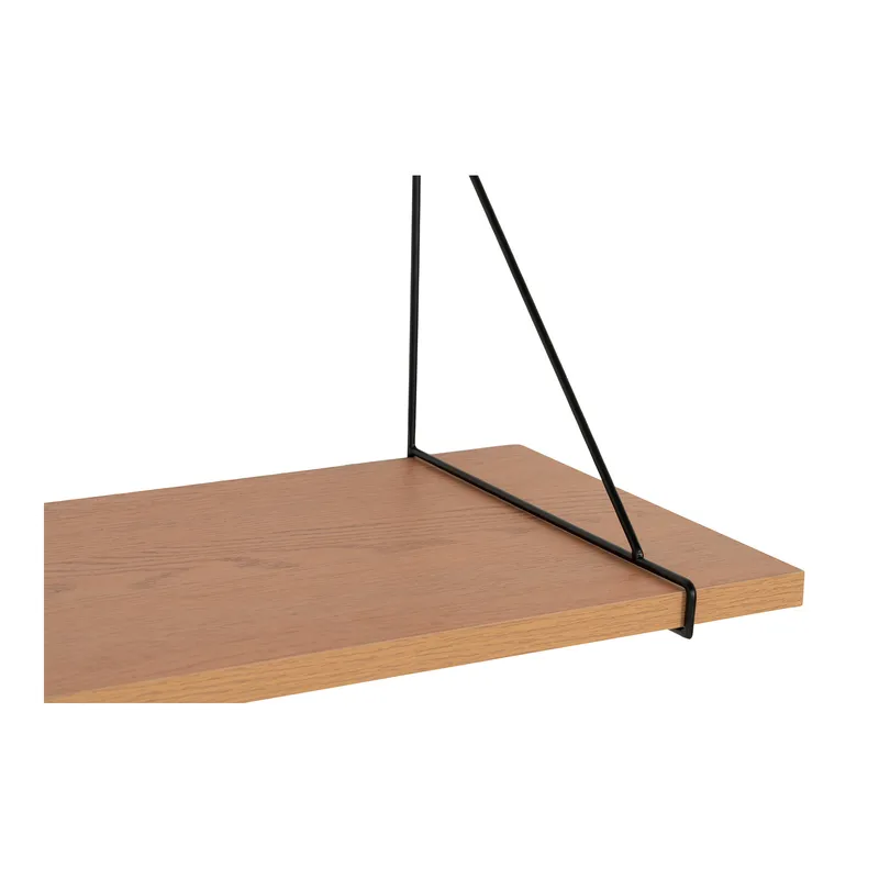 Półka Ścienna MEBLIVA Chiba 120 cm Drewno Metal - Czarna
