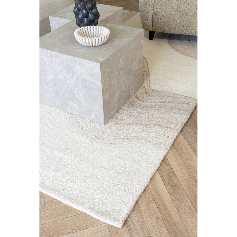 Dywan MEBLIVA Surat 100% Wełna 160x230cm - Ivory/Brązowy
