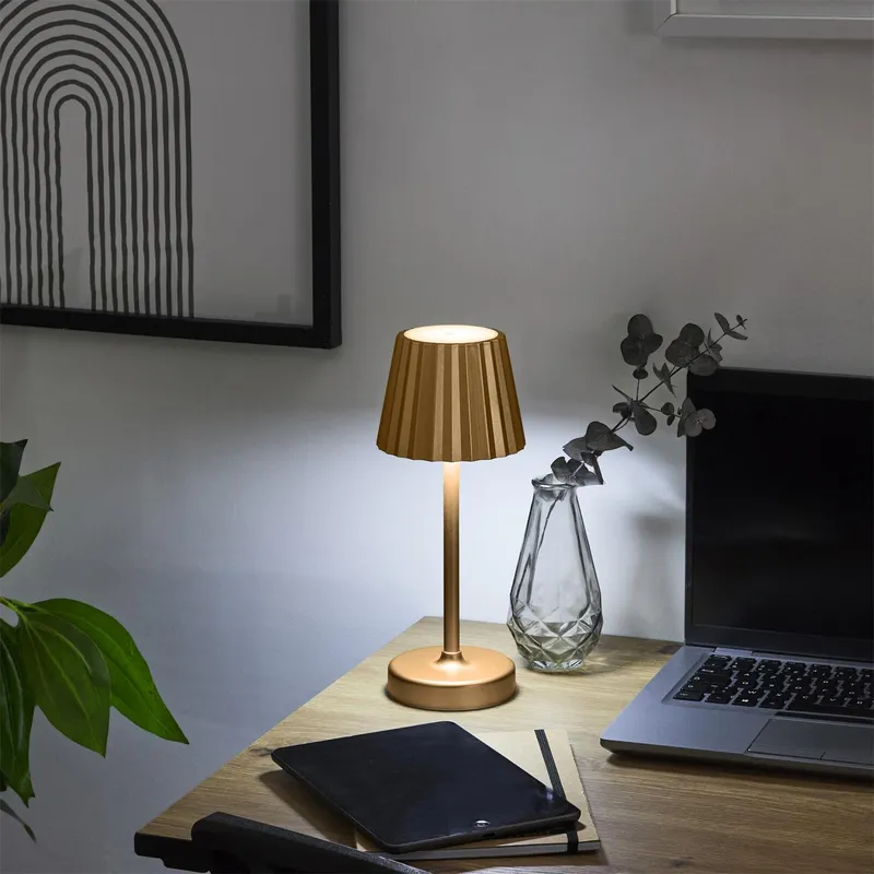 Lampka Nocna MEBLIVA Blanca LED Dotykowa Do Sypialni - Złota