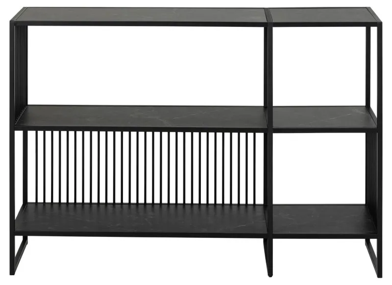 Regał MEBLIVA Strington Niski Metalowy 120 cm - Czarny