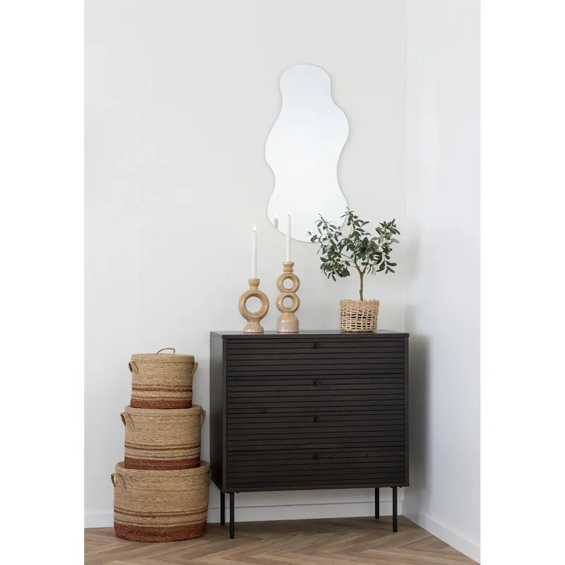 Świecznik Ceramiczny MEBLIVA Okrągły Boho - Brązowy