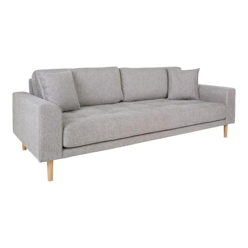 Sofa MEBLIVA Lido 3-OSOBOWA, Poliester, Skandynawska - Szara