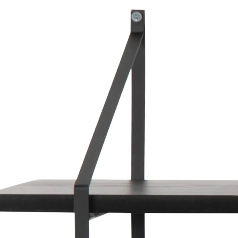 Półka Ścienna MEBLIVA Belfast 2, Metal I MDF, 191 cm - Popielaty Czarny